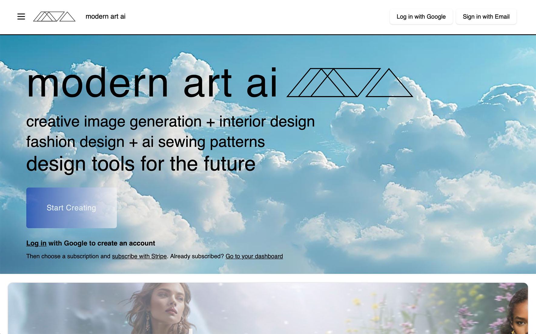 Modern Art AI Landing Page